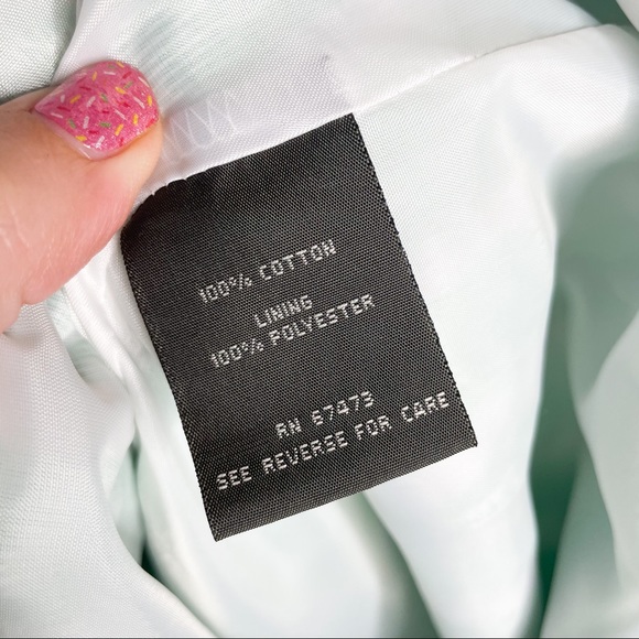 Taylor Green & White Printed A Line Dress Size 4 - Picture 3 of 4